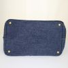 Shopping bag Prada Canapa in tela denim blu scuro - Detail D4 thumbnail