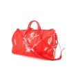 Borsa da viaggio Louis Vuitton Keepall Editions Limitées in PVC rosso con motivo e PVC rosso - 00pp thumbnail