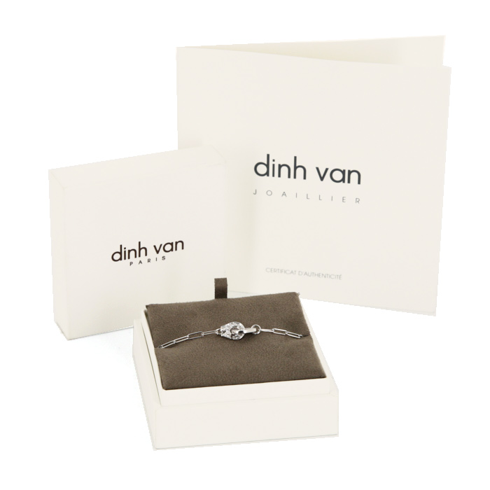 Bracciale Dinh Van Menottes R8 in oro bianco e diamanti