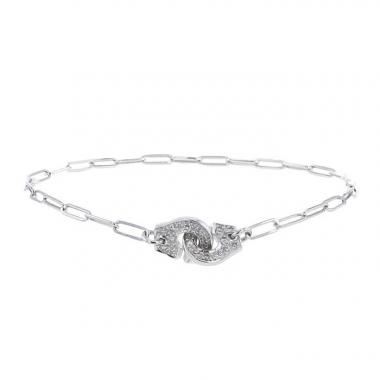 Bracciale Dinh Van Menottes R8 in oro bianco e diamanti