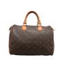 Borsa Louis Vuitton Speedy 30 in tela monogram marrone e pelle naturale - 360 thumbnail