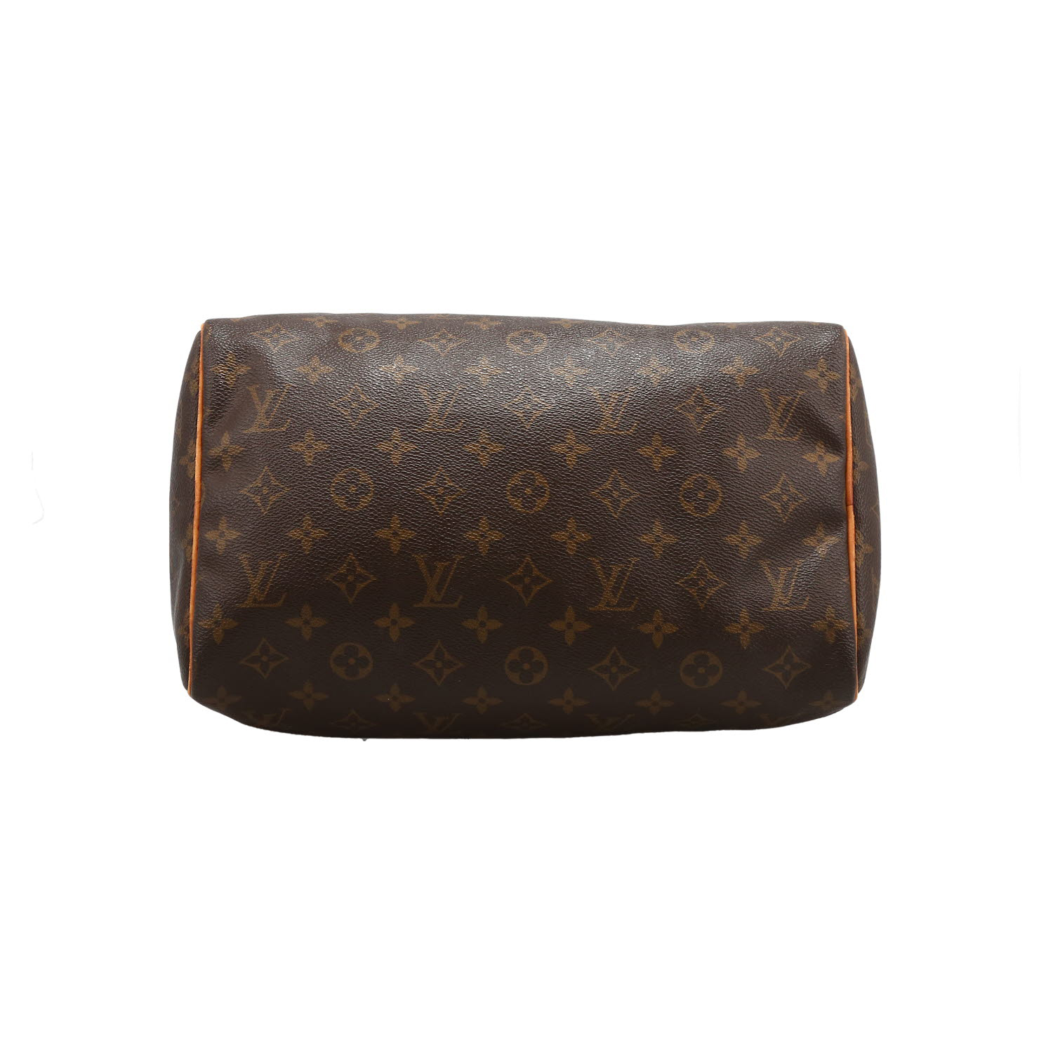 Sac à main Louis Vuitton Speedy 30 en toile monogram marron et cuir naturel - Detail D1