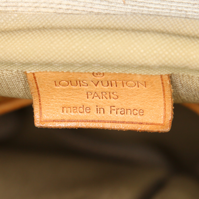 Borsa Louis Vuitton Deauville in tela monogram marrone e pelle naturale - Detail D3