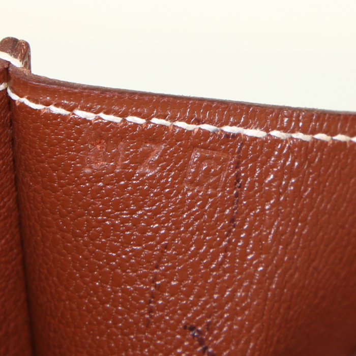 Hermes Rio large model pouch in brown Barenia leather - Detail D4