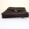 Borsa portadocumenti Hermès Sac à dépêches in tela marrone e pelle marrone - Detail D5 thumbnail
