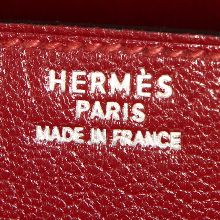 Porte-documents Hermès Sac à dépêches en cuir Mysore rouge - Detail D3