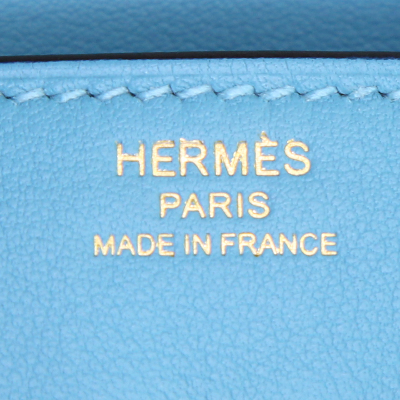 Bolso de mano Hermes Birkin 25 cm en cuero swift Azul del Norte - Detail D3