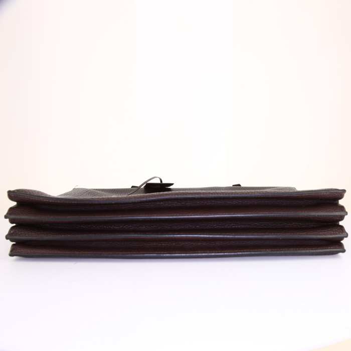 Hermès Sac à dépêches briefcase in brown leather taurillon clémence - Detail D4