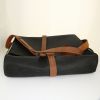 Hermès briefcase in black leather and brown leather - Detail D4 thumbnail
