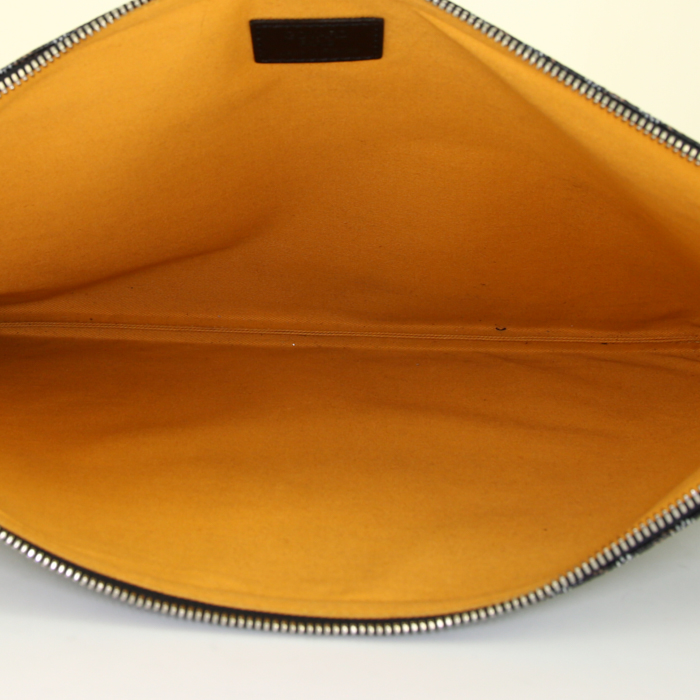 Pochette Goyard en toile Goyardine noire - Detail D2