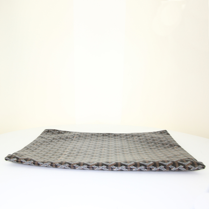 Pochette Goyard en toile Goyardine noire - Detail D4