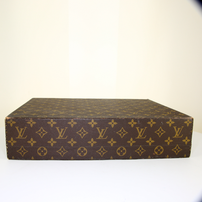 Louis Vuitton President briefcase in brown monogram canvas and natural leather - Detail D3