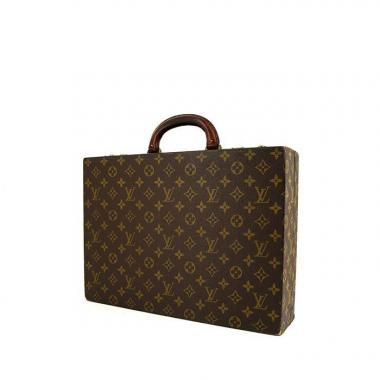 Borsa portadocumenti Louis Vuitton President in tela monogram cerata marrone e pelle naturale