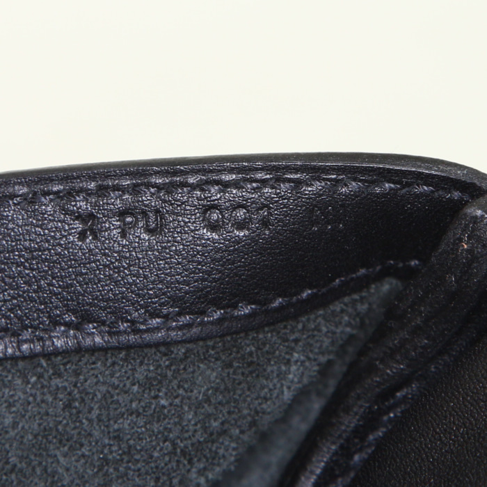 Pochette Hermès Virevolte en cuir taurillon clémence noir et vache Hunter noire - Detail D4