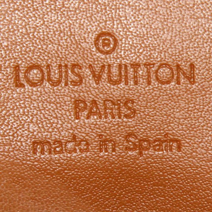 Shopping bag Louis Vuitton Houston in pelle verniciata monogram marrone e pelle naturale - Detail D3