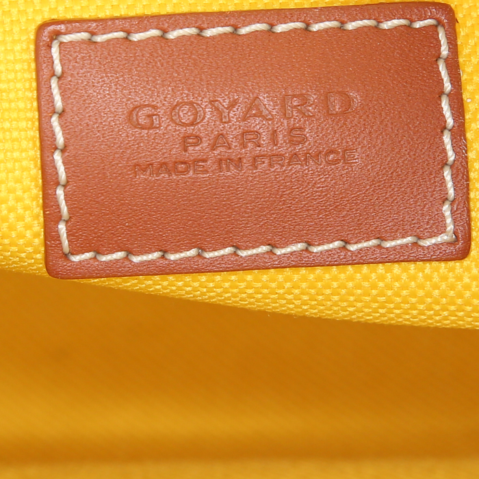 Goyard Jouvence pouch in black Goyard canvas and brown leather - Detail D3