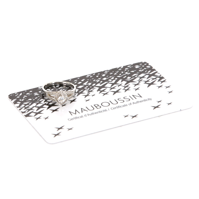 Sortija solitaria Mauboussin Love my Love en oro blanco y en diamante - Detail D2