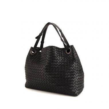 Bolso de mano Bottega Veneta en cuero intrecciato negro