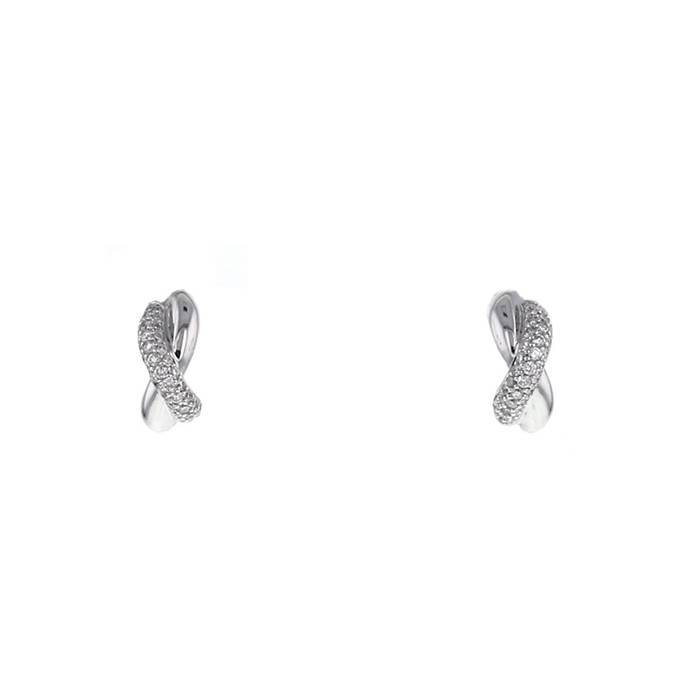 Poiray Tresse earrings in white gold and diamonds - 00pp