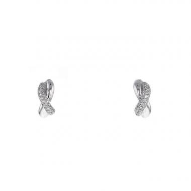Pendientes Poiray Tresse en oro blanco y diamantes