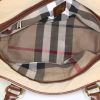 Burberry handbag in beige canvas and brown leather - Detail D3 thumbnail