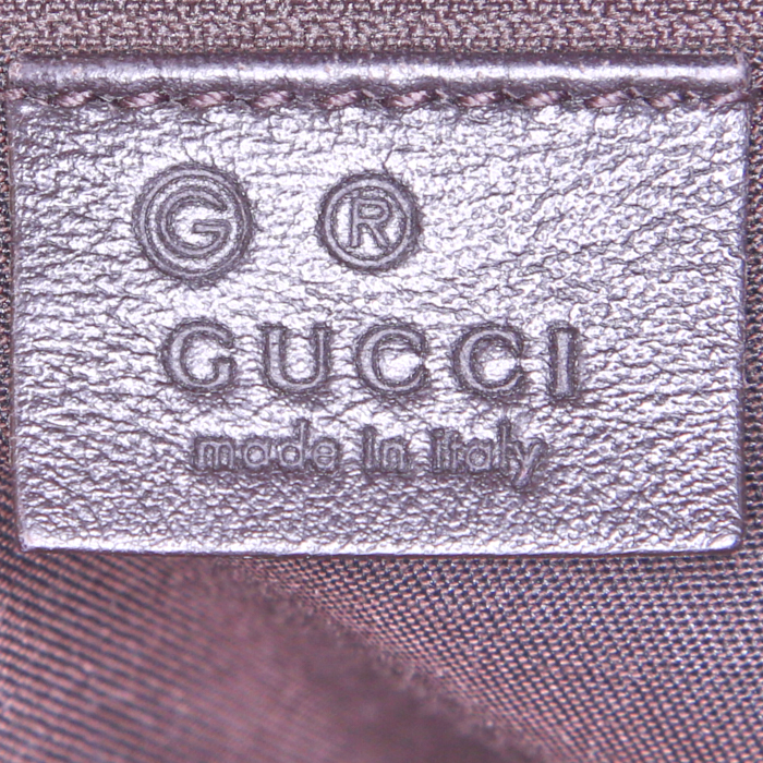 Gucci Sukey medium model bag worn on the shoulder or carried in the hand in brown monogram leather - Detail D3