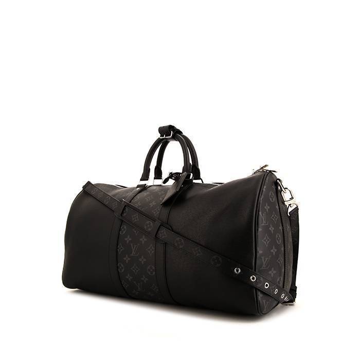 Keepall cloth travel bag Louis Vuitton Black in Cloth - 25250939