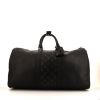 Bolsa de viaje Louis Vuitton Keepall 50 cm en lona Monogram negra y cuero negro - 360 thumbnail