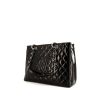 Chanel Shopping GST large model bag worn on the shoulder or carried in the hand in black patent quilted leather - 00pp thumbnail