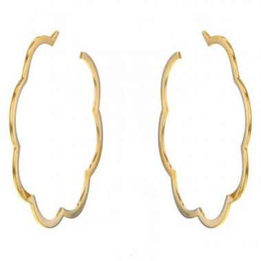 Orecchini a cerchio Chanel Camelia in oro giallo