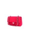 Chanel Timeless bag worn on the shoulder or carried in the hand in pink quilted jersey - 00pp thumbnail