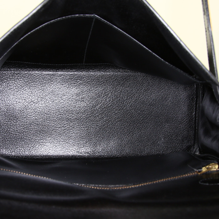 Borsa Hermes Kelly 32 cm in pelle box nera - Detail D3