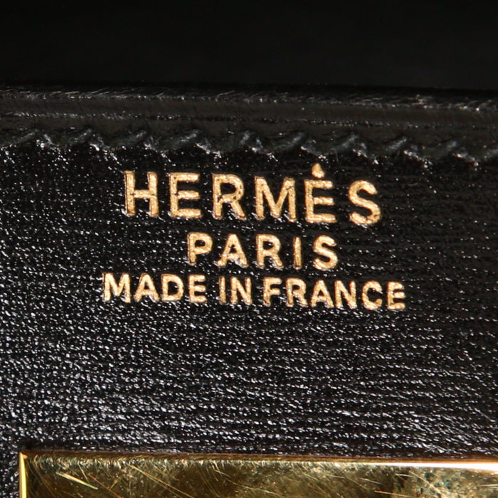 Hermes Kelly 32 cm handbag in black box leather - Detail D4