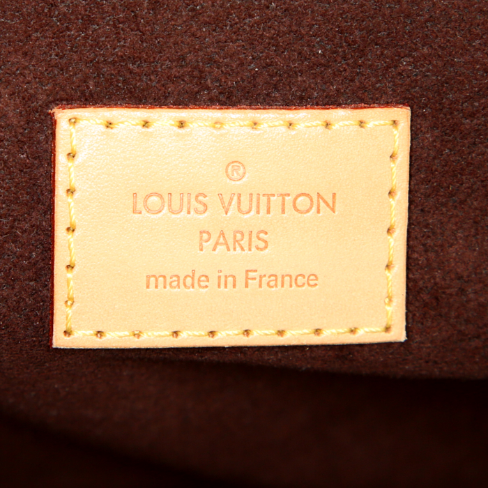 Borsa a tracolla Louis Vuitton Metis in tela monogram marrone e pelle naturale - Detail D4