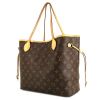 Shopping bag Louis Vuitton Neverfull media in tela monogram marrone e pelle naturale - 00pp thumbnail