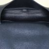 Hermès Cartouchière shoulder bag in navy blue epsom leather and black canvas - Detail D2 thumbnail