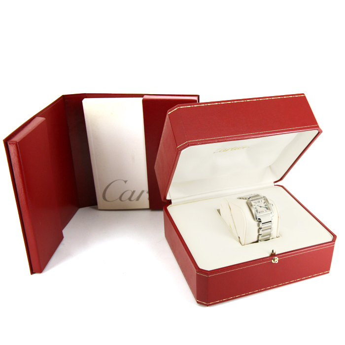 Cartier Tank Française  small model watch in stainless steel Ref:  2384 Circa  2000 - Detail D2