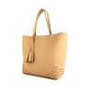 Tod's Wave shopping bag in beige and white grained leather - 00pp thumbnail