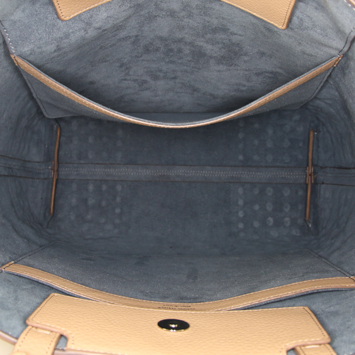 Bolso Cabás Tod's Wave en cuero granulado beige y blanco - Detail D2