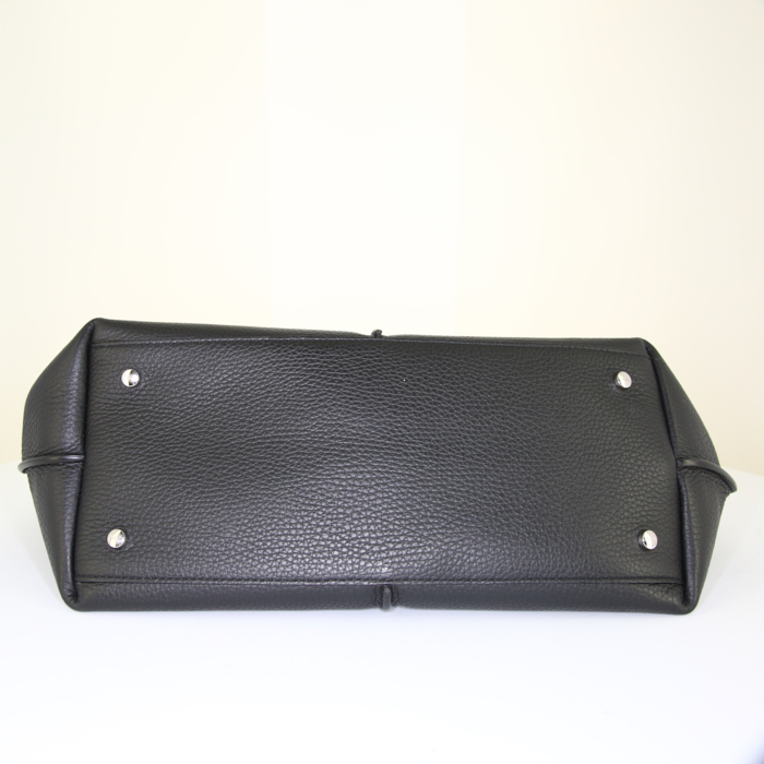 Tod's Joy shopping bag in black grained leather - Detail D4