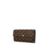 Louis Vuitton Sarah wallet in ebene damier canvas and brown leather - 00pp thumbnail