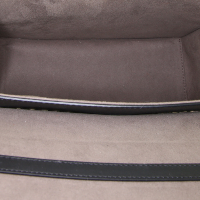 Bolso bandolera Fendi Kan I en cuero negro y piel de pitón roja - Detail D3