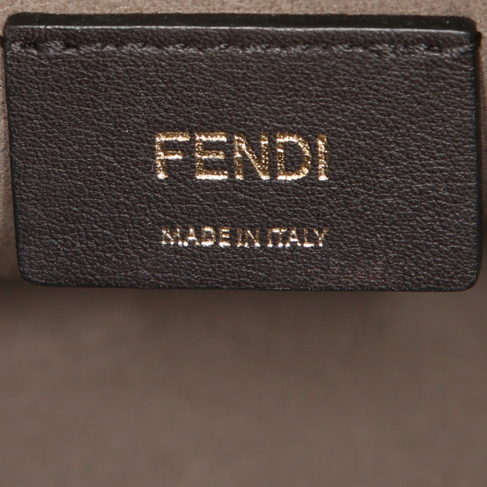 Fendi Kan I shoulder bag in black leather and red python - Detail D4