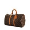Louis Vuitton Keepall 45 travel bag in brown monogram canvas and natural leather - 00pp thumbnail