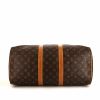Borsa da viaggio Louis Vuitton Keepall 45 in tela monogram marrone e pelle naturale - Detail D5 thumbnail