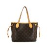 Shopping bag Louis Vuitton Neverfull modello piccolo in tela monogram marrone e pelle naturale - 360 thumbnail