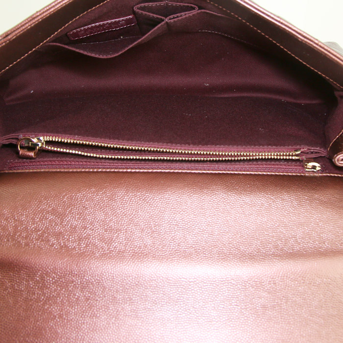 Chanel Coco Handle handbag in golden brown grained leather - Detail D3