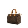 Borsa Louis Vuitton Speedy 25 cm in tela monogram cerata marrone e pelle naturale - 00pp thumbnail