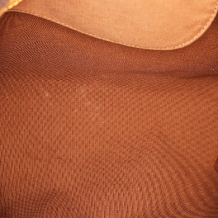 Borsa Louis Vuitton Speedy 35 in tela monogram marrone e pelle naturale - Detail D2