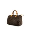 Borsa Louis Vuitton Speedy 25 cm in tela monogram cerata marrone e pelle naturale - 00pp thumbnail